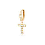 1PC English Letters Earring for Women Zircon & CZ with Buckle Hoop