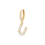 1PC English Letters Earring for Women Zircon & CZ with Buckle Hoop