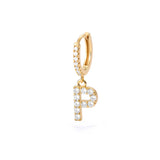 1PC English Letters Earring for Women Zircon & CZ with Buckle Hoop