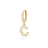 1PC English Letters Earring for Women Zircon & CZ with Buckle Hoop
