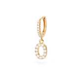 1PC English Letters Earring for Women Zircon & CZ with Buckle Hoop
