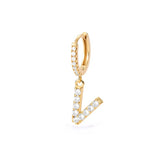1PC English Letters Earring for Women Zircon & CZ with Buckle Hoop