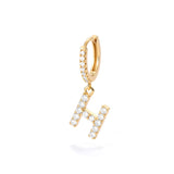 1PC English Letters Earring for Women Zircon & CZ with Buckle Hoop