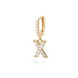 1PC English Letters Earring for Women Zircon & CZ with Buckle Hoop