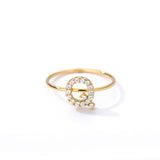 Letter Ring For Women Zircon/CZ Stainless Steel Gold Alphabet Ring