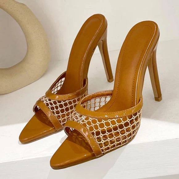 Sexy Pointed Mule( Brown)