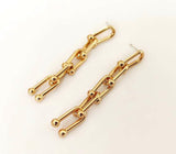 5 Link Gold Metal Earrings