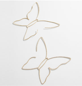 Gold-Butterfly Hoop Earrings