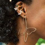 Gold-Butterfly Hoop Earrings