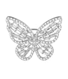 Silver-Crystal Butterfly Ring