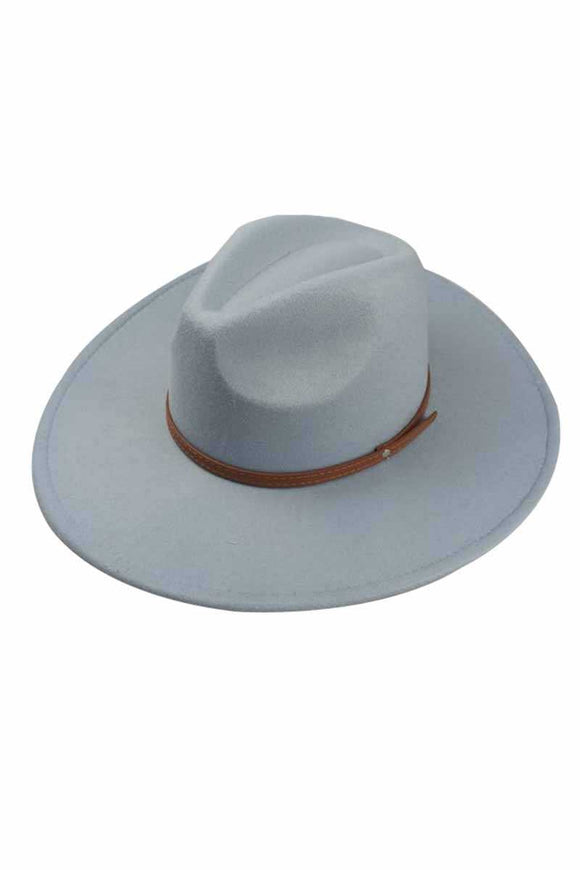 Stone Blue Fedora with leather strap