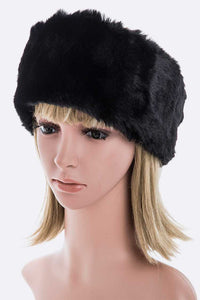 Faux Fur Head Band -Black