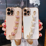 Gold Trimmed Heart bracelet Iphone 13 case