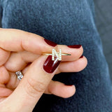 Letter Ring For Women Zircon/CZ Stainless Steel Gold Alphabet Ring