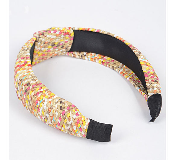 Colorful Straw Headband