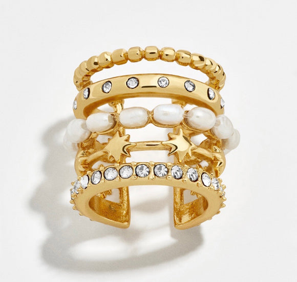 Gold and Pearl Ear clip