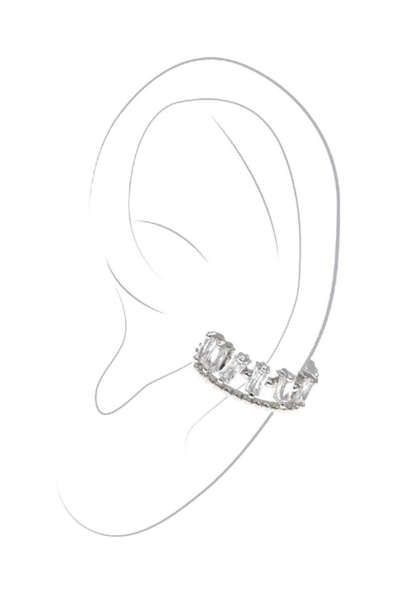 Silver and Rhinestone Ear clip