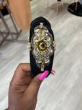 Gold/Black Bejeweled Headband