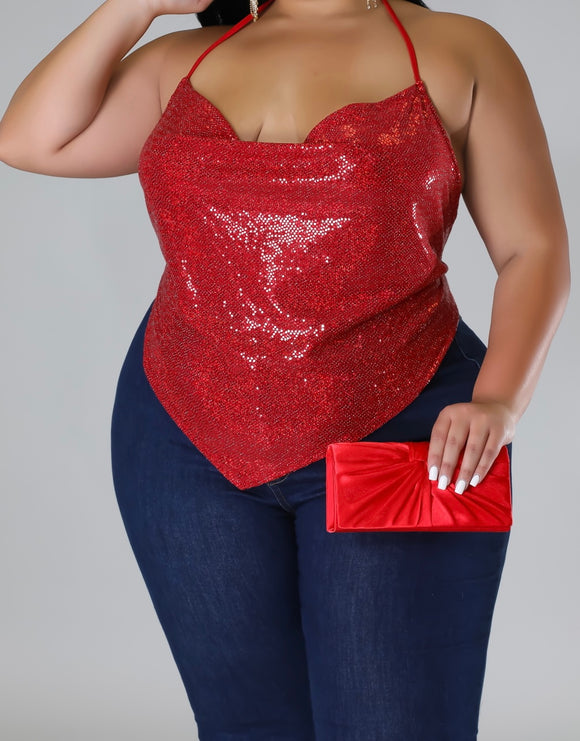 Red Cheer Top(1X-3X)