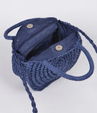 Blue Straw Purse