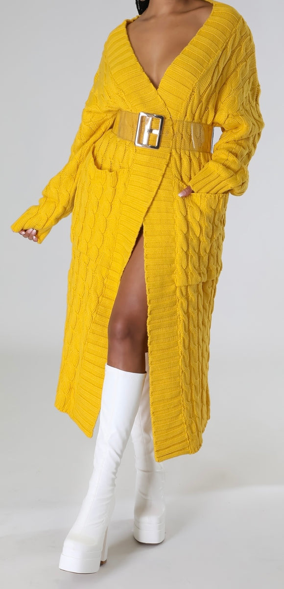 Yellow Fall Cozy Cardigan