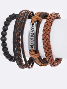 Leather unisex bracelets