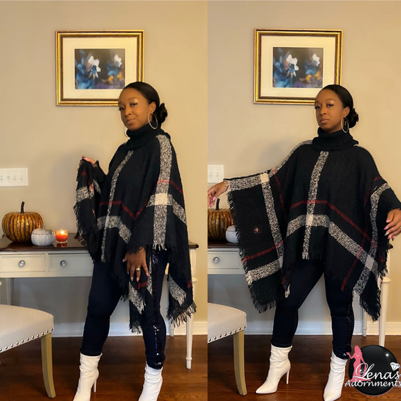 Navy Poncho