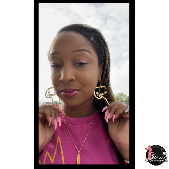 Stainless Steel Customized African Map Earring