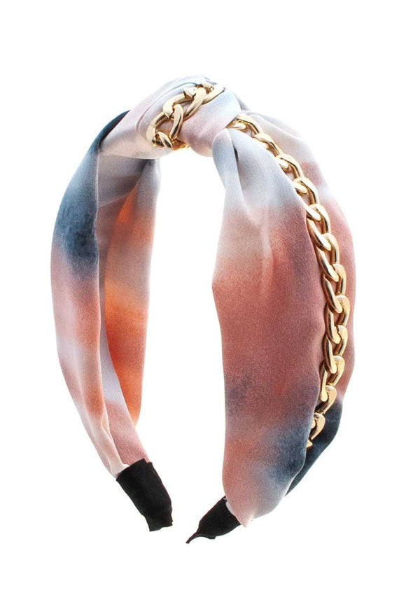 Tie Dye Gold Chain Headband