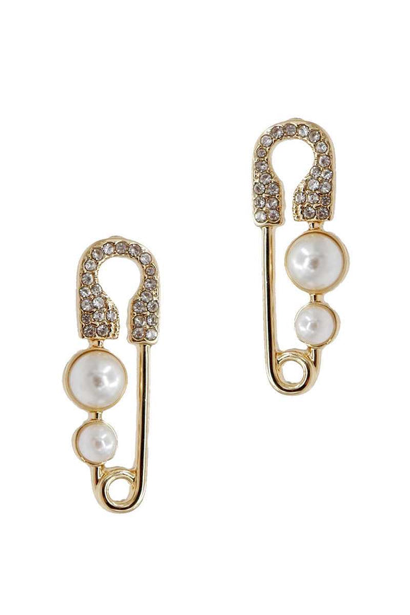 Gold Safety Pin Stud earrings