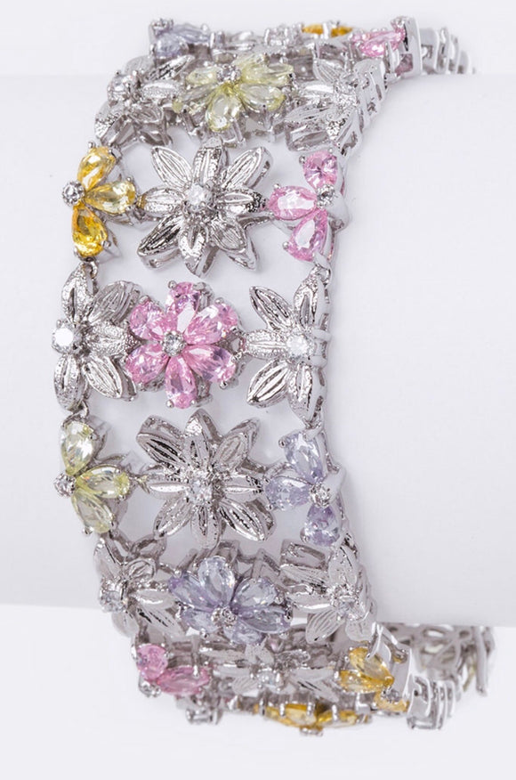 Spring cubic zirconia bracelet