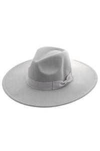 Smooth Fedora Bowtie Hat (Grey)