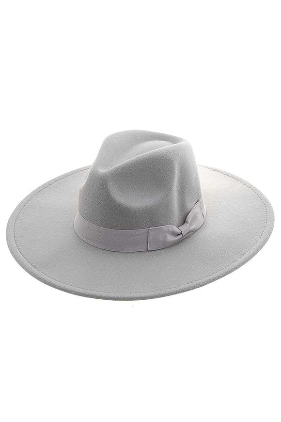 Smooth Fedora Bowtie Hat (Grey)