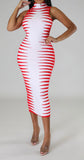 Red and White Dress