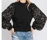 Black Sequined Sweater