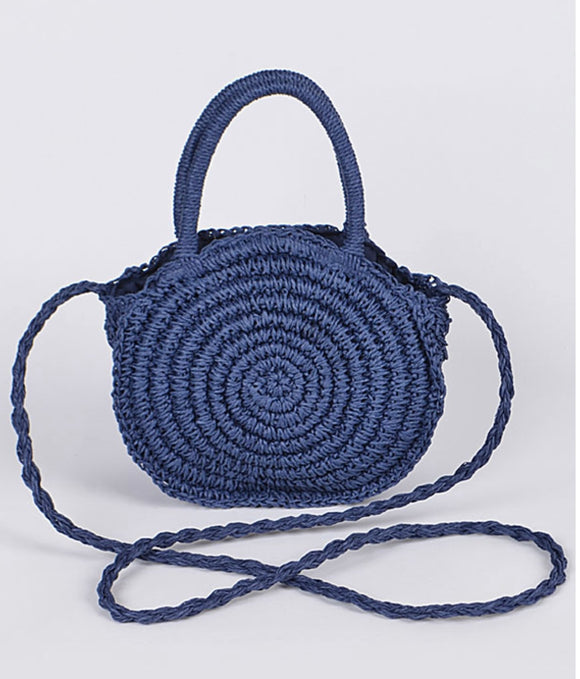 Blue Straw Purse