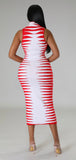 Red and White Dress