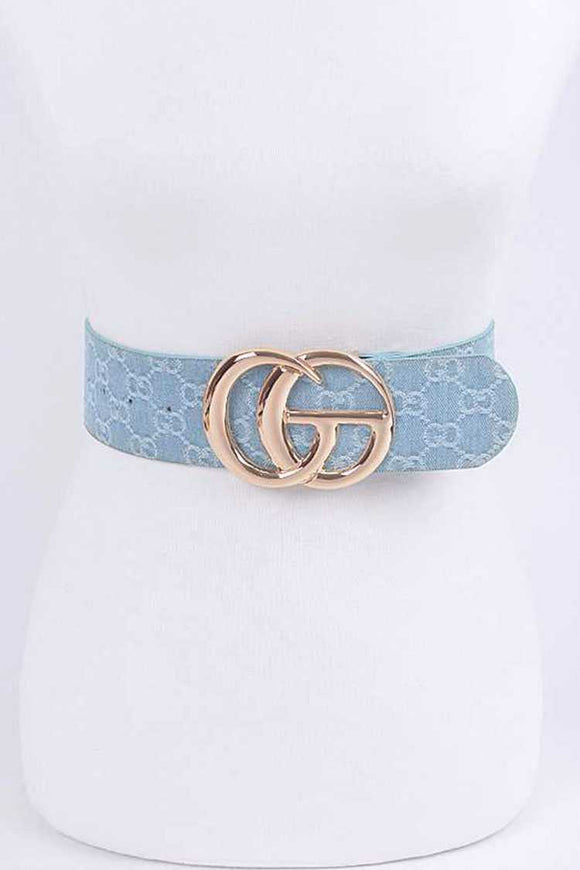 Logo Fashion belt(denim light blue)