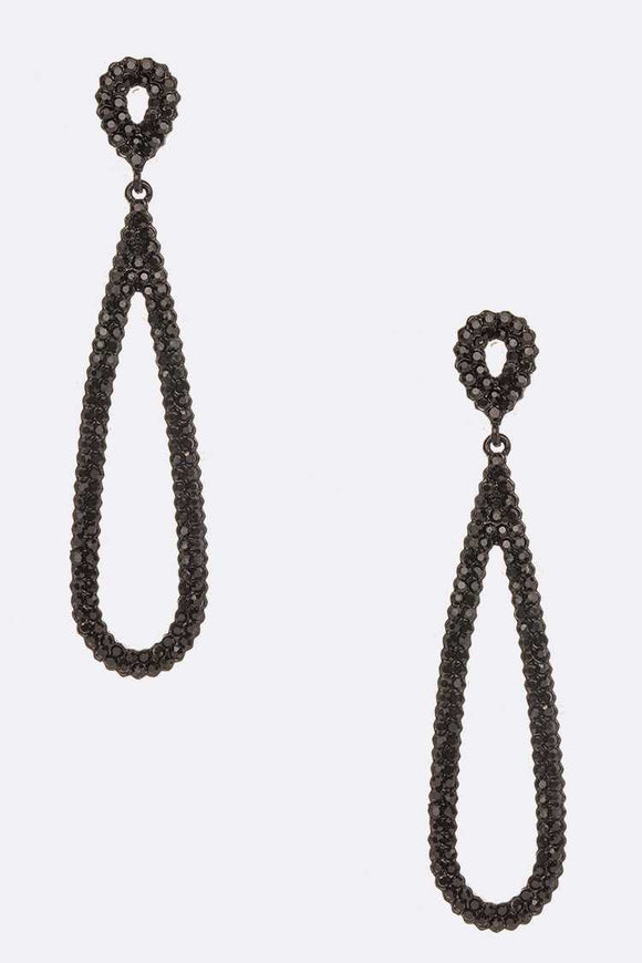 Black crystal earrings