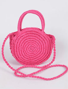 Pink Straw Purse