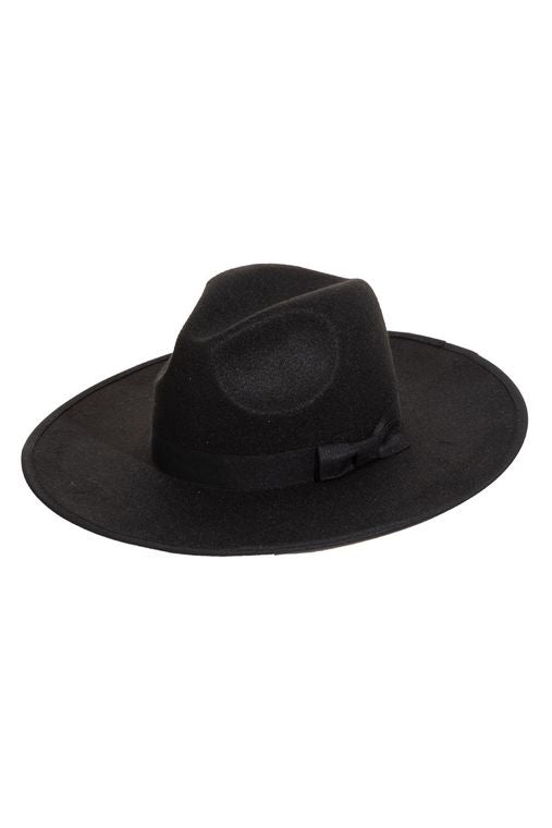 Black Smooth Bowtie Fedora