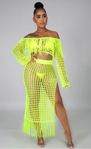 Neon Yellow Beach Cover Set
