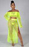 Neon Yellow Beach Cover Set