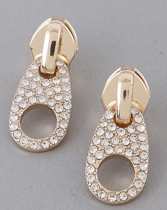Studded Zipper Earrings
