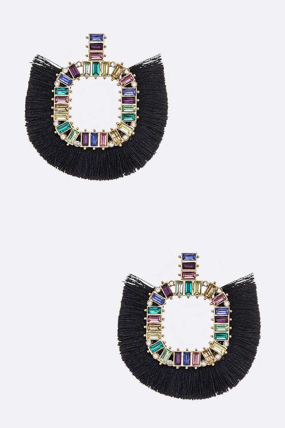 Baguette Tassel Earrings