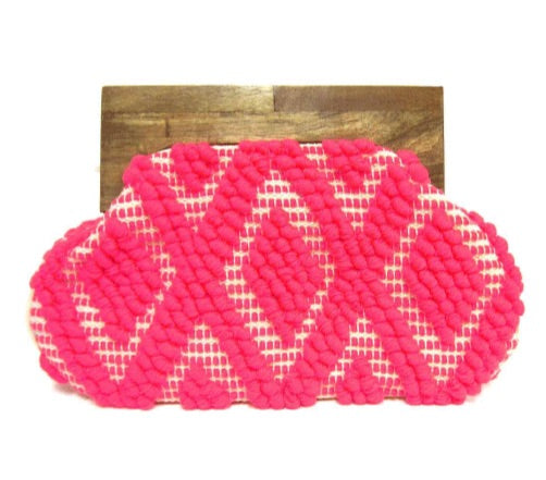 Pink Wooden Clutch