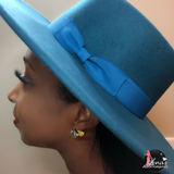 Smooth Flat Top Bowtie Hat(Teal)